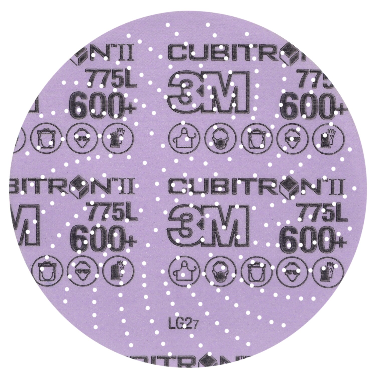 7100383644 - 3M Xtract Cubitron II Film Disc 775L, 600+ 3MIL, 6 in x NH, Die 600LG, 50/Carton, 250 ea/Case