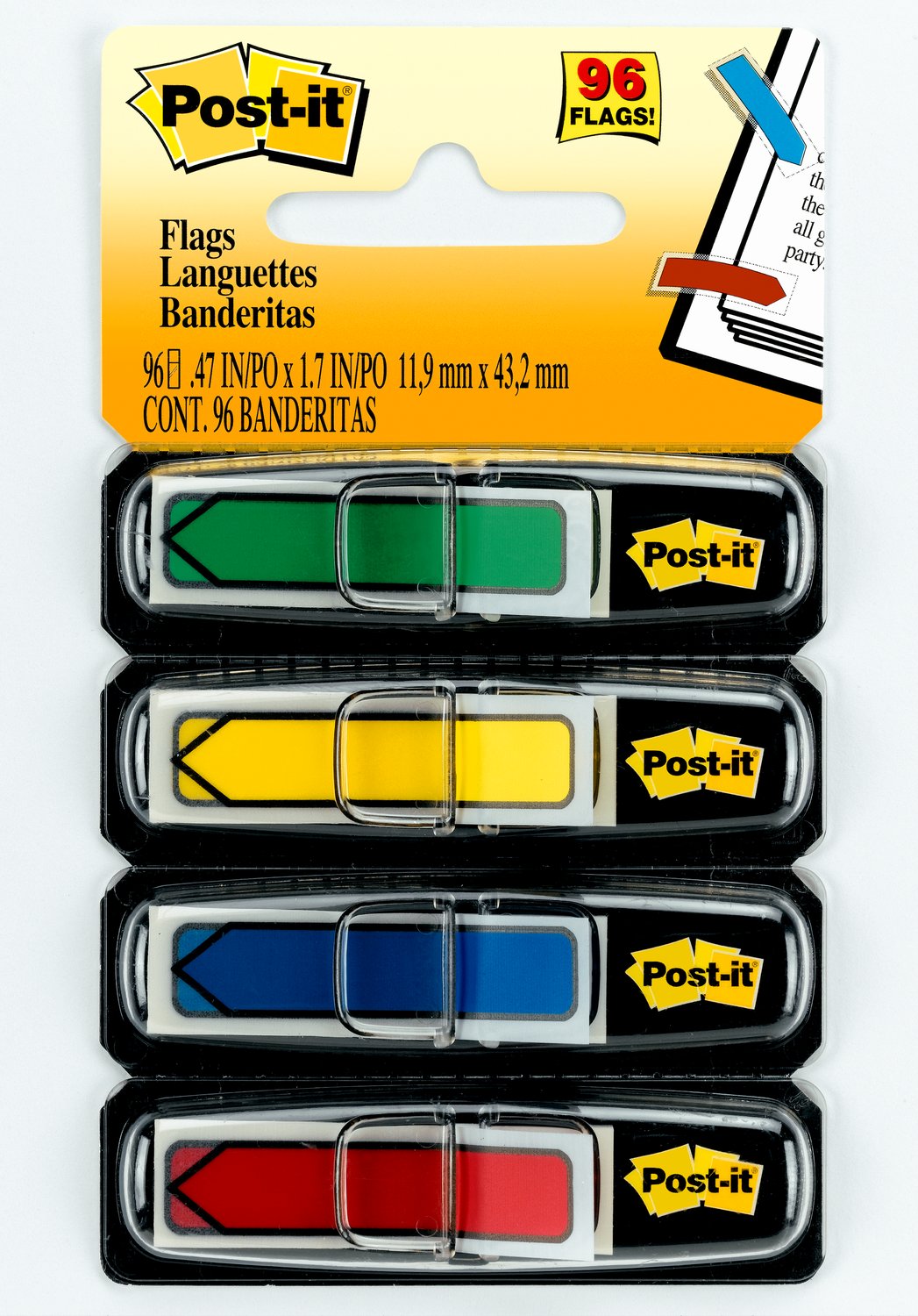 7000126892 - Post-it Arrow Flags 684-ARR3, .47 in. x 1.7 in. Assorted