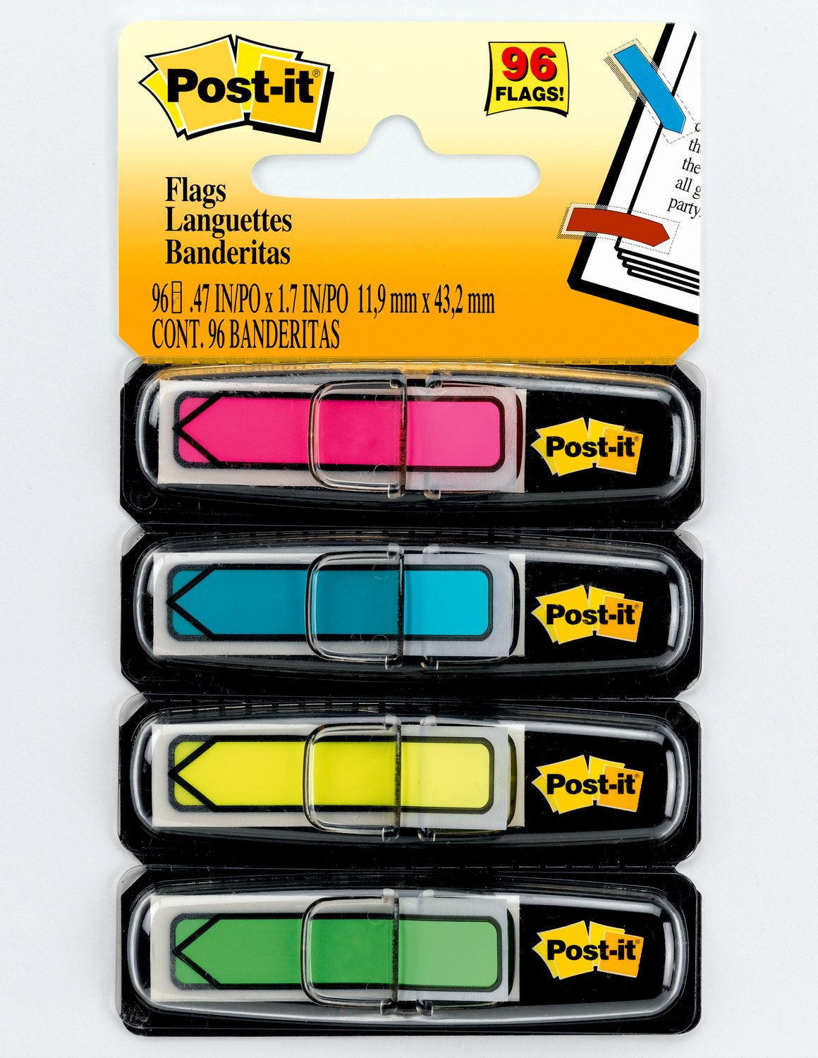 7000052564 - Post-it Arrow Flags 684-ARR4 .47 in. x 1.7 in. Assorted Brights