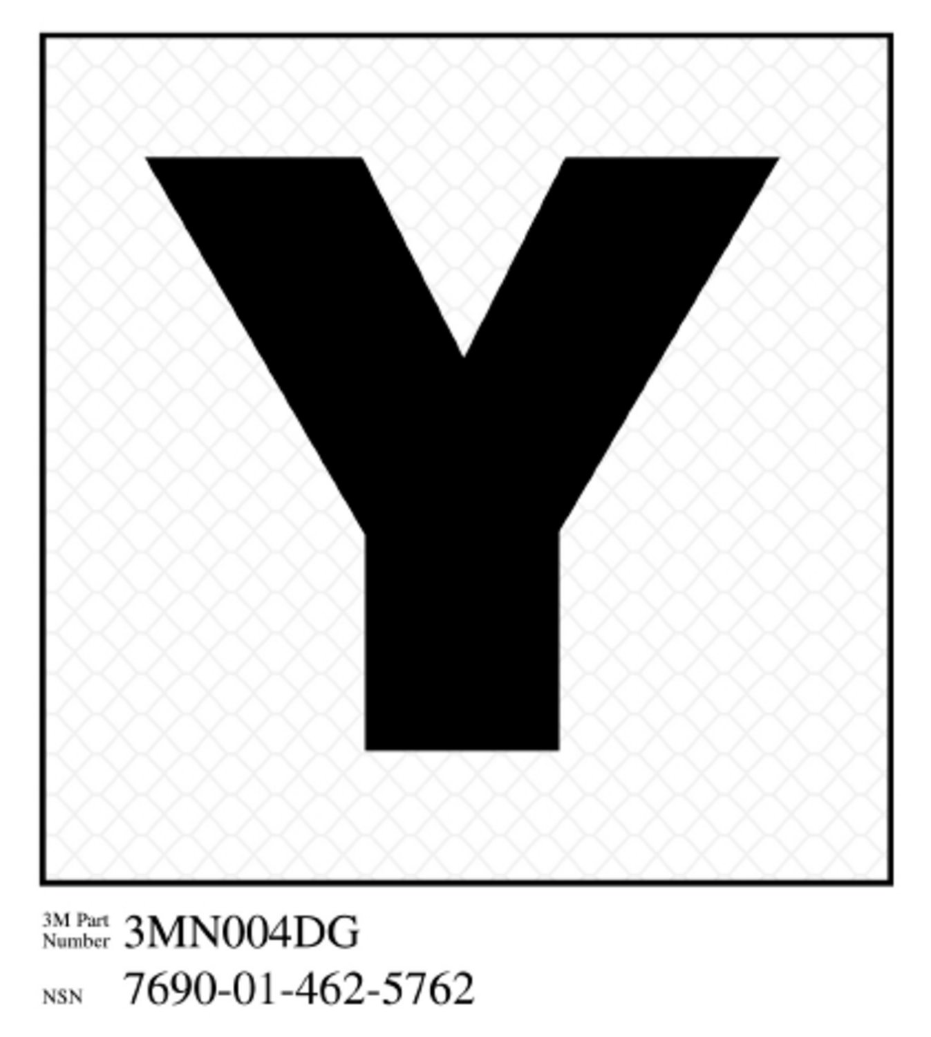7010344770 - 3M Diamond Grade Damage Control Sign 3MN004DG, "Yoke", 4 in x 4 in, 10/Package