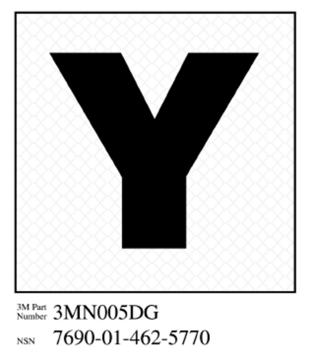 7010388566 - 3M Diamond Grade Damage Control Sign 3MN005DG, "Yoke", 3 in x 3 in, 10/Package
