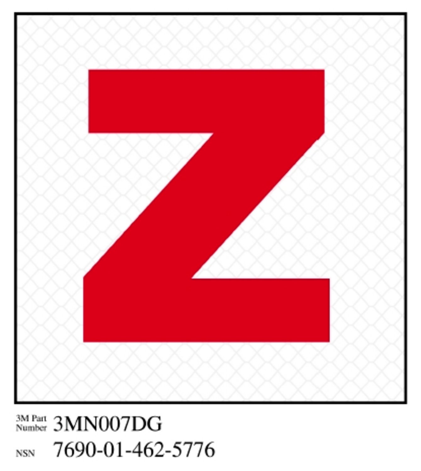 7010388567 - 3M Diamond Grade Damage Control Sign 3MN007DG, "Zebra", 4 in x 4 in, 10/Package