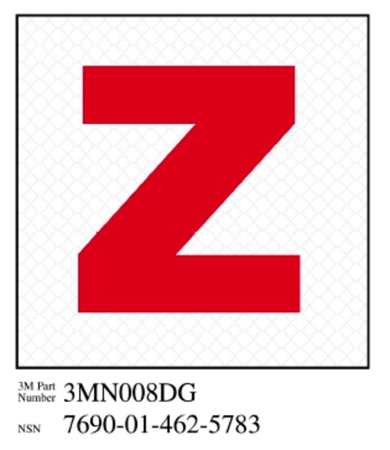 7010344771 - 3M Diamond Grade Damage Control Sign 3MN008DG, "Zebra", 3 in x 3 in, 10/Package