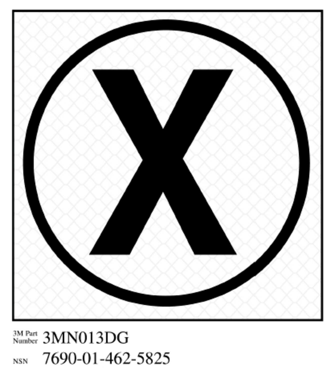 7010388570 - 3M Diamond Grade Damage Control Sign 3MN013DG, "Cir X-Ray", 4 in x 4 in, 10/Package