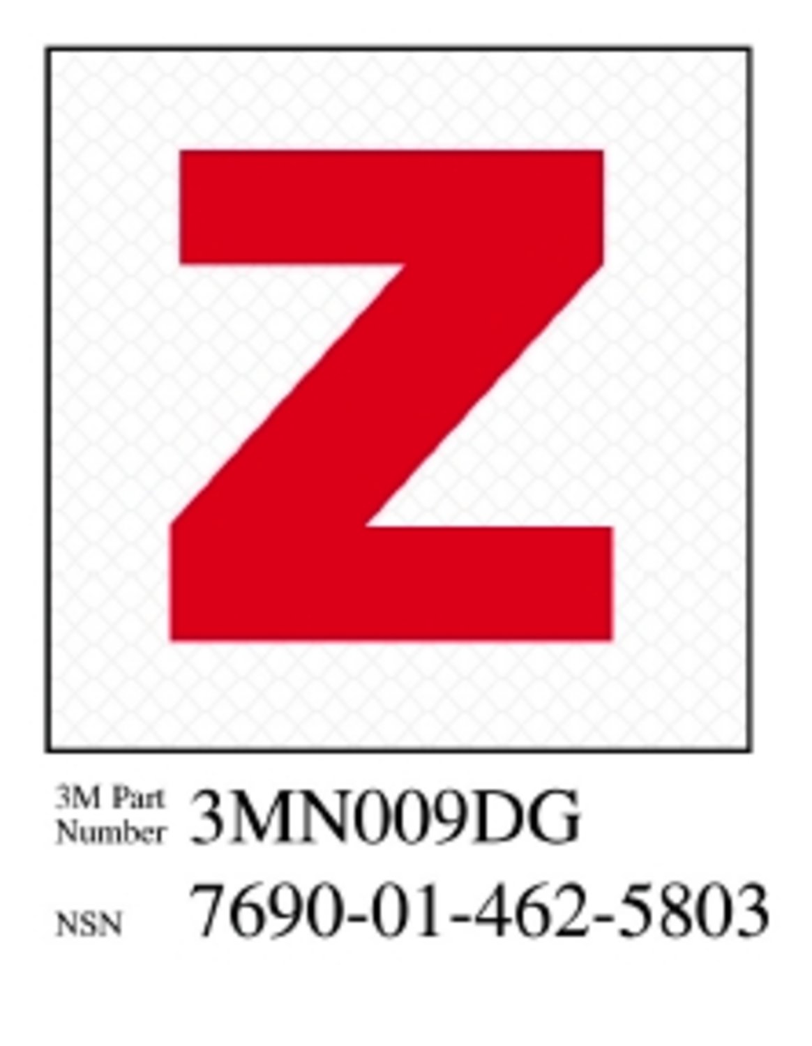 7010388568 - 3M Diamond Grade Damage Control Sign 3MN009DG, "Zebra", 2 in x 2 in, 10/Package
