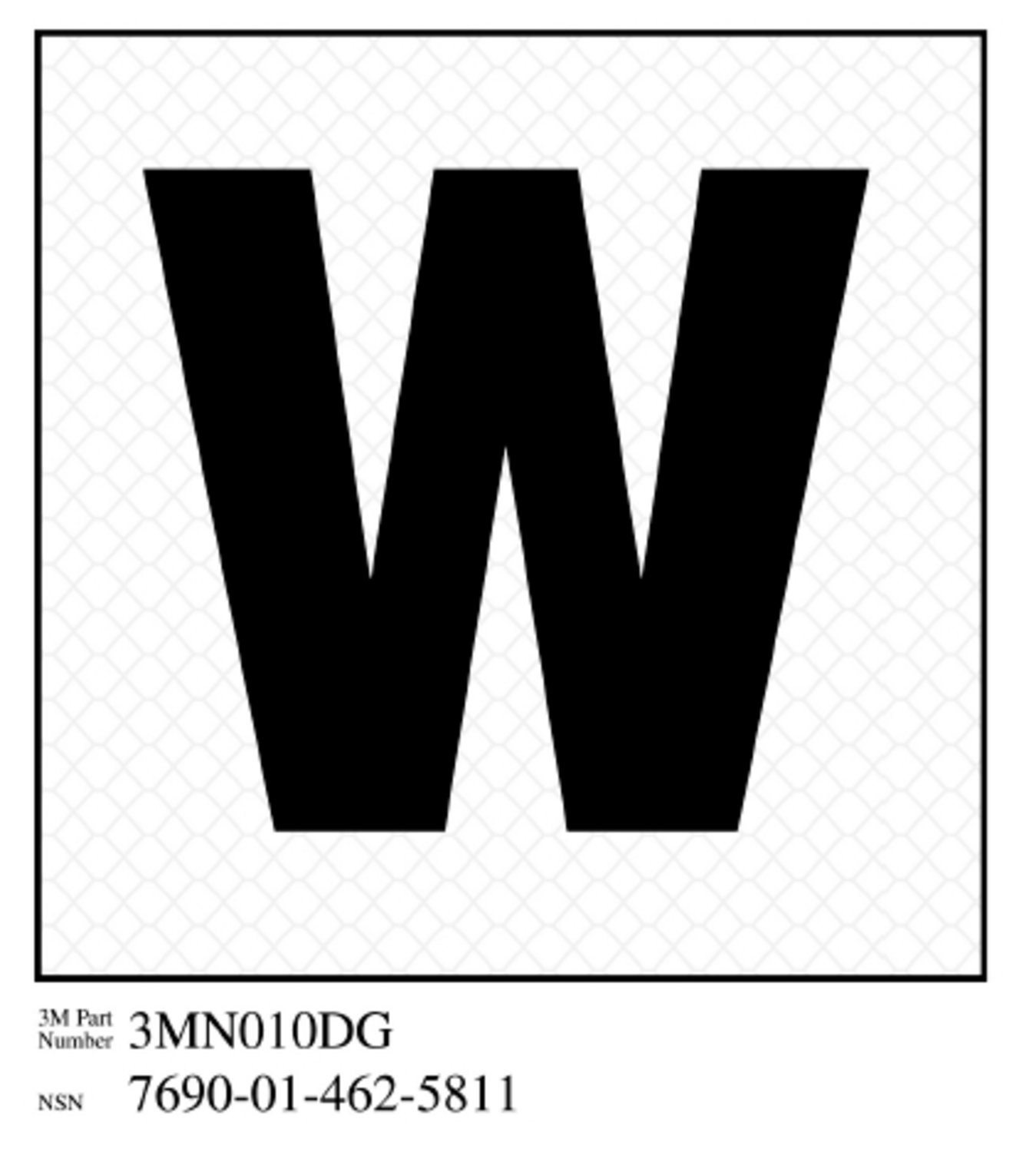7010302547 - 3M Diamond Grade Damage Control Sign 3MN010DG, "William", 4 in x 4 in, 10/Package