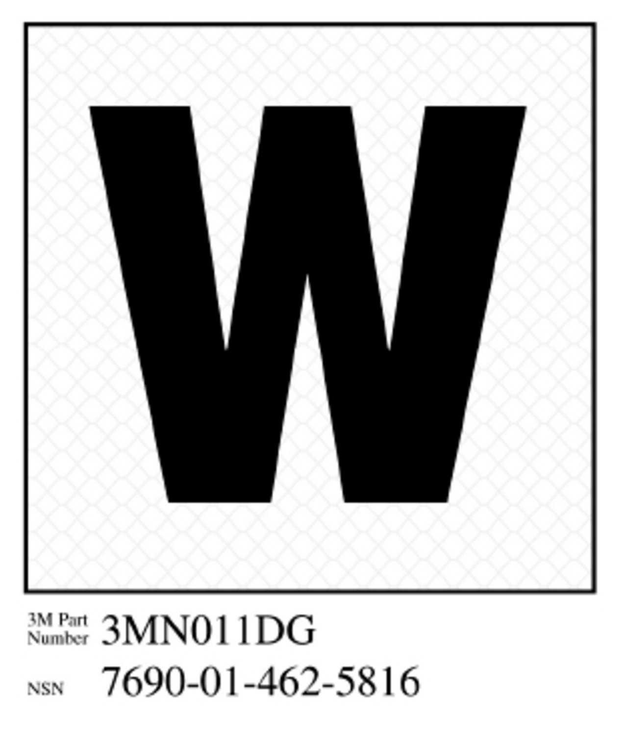 7010388569 - 3M Diamond Grade Damage Control Sign 3MN011DG, "William", 3 in x 3 in, 10/Package