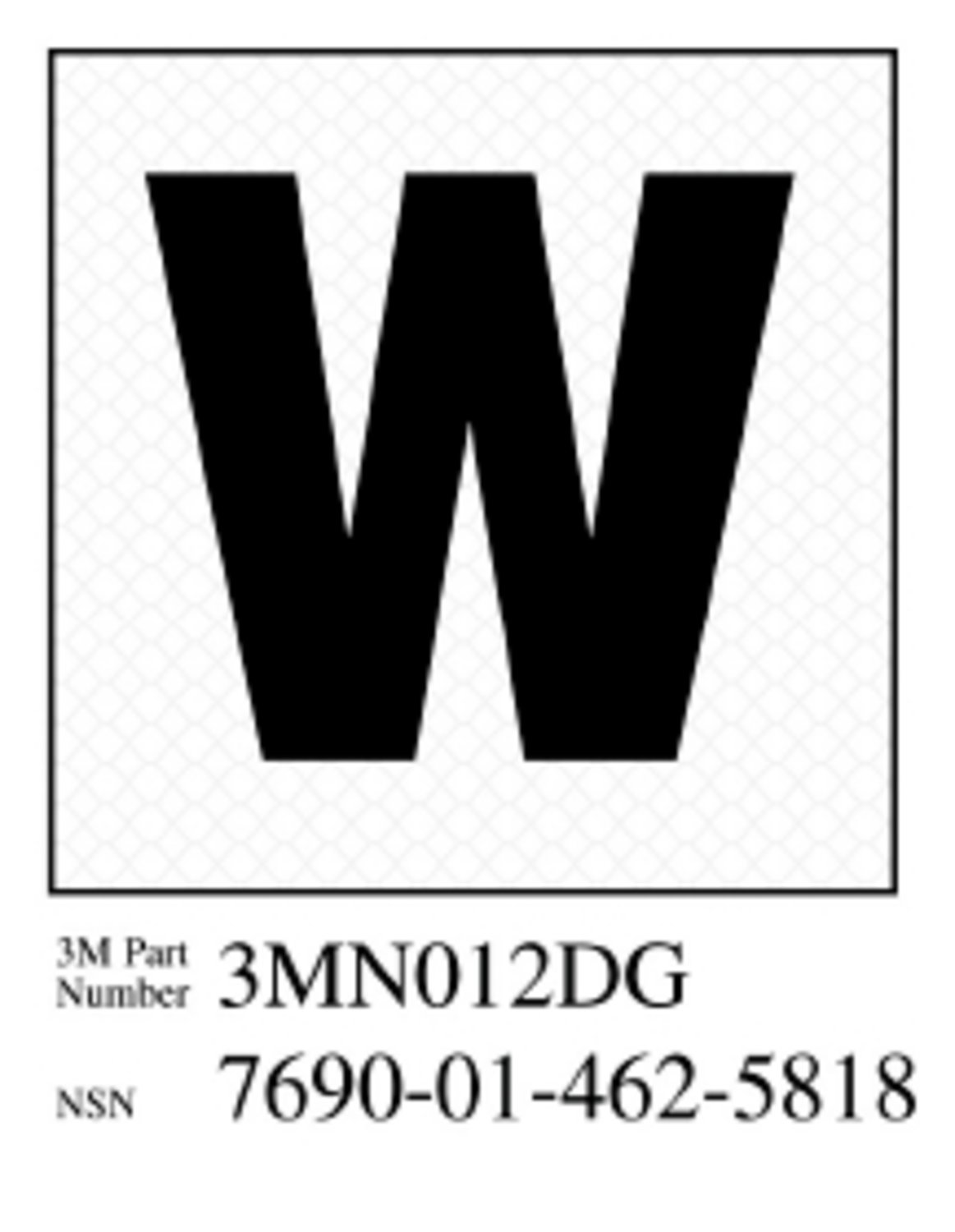 7010344772 - 3M Diamond Grade Damage Control Sign 3MN012DG, "William", 2 in x 2 in, 10/Package