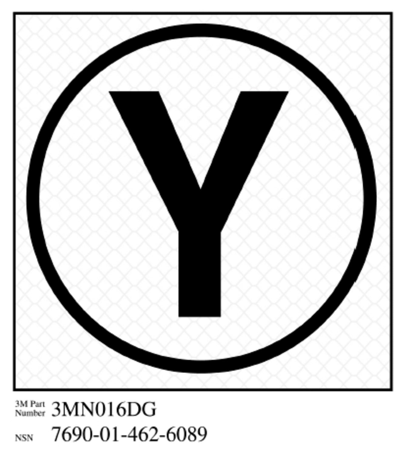 7010344773 - 3M Diamond Grade Damage Control Sign 3MN016DG, "Cir Yoke", 4 in x 4 in, 10/Package