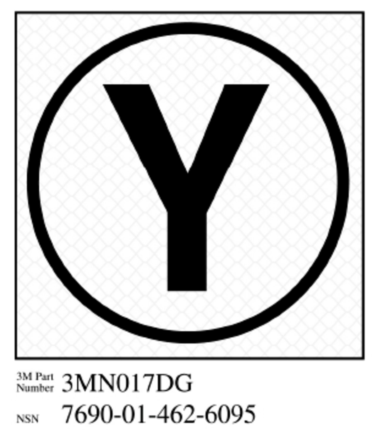 7010296995 - 3M Diamond Grade Damage Control Sign 3MN017DG, "Cir Yoke", 3 in x 3 in, 10/Package