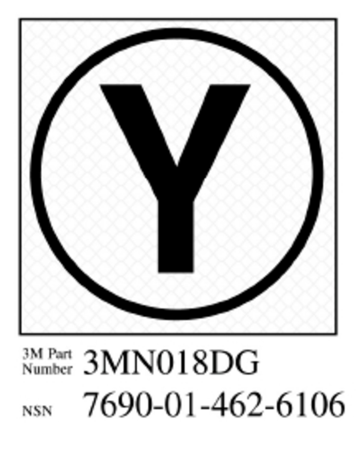 7010388572 - 3M Diamond Grade Damage Control Sign 3MN018DG, "Cir Yoke", 2 in x 2 in, 10/Package