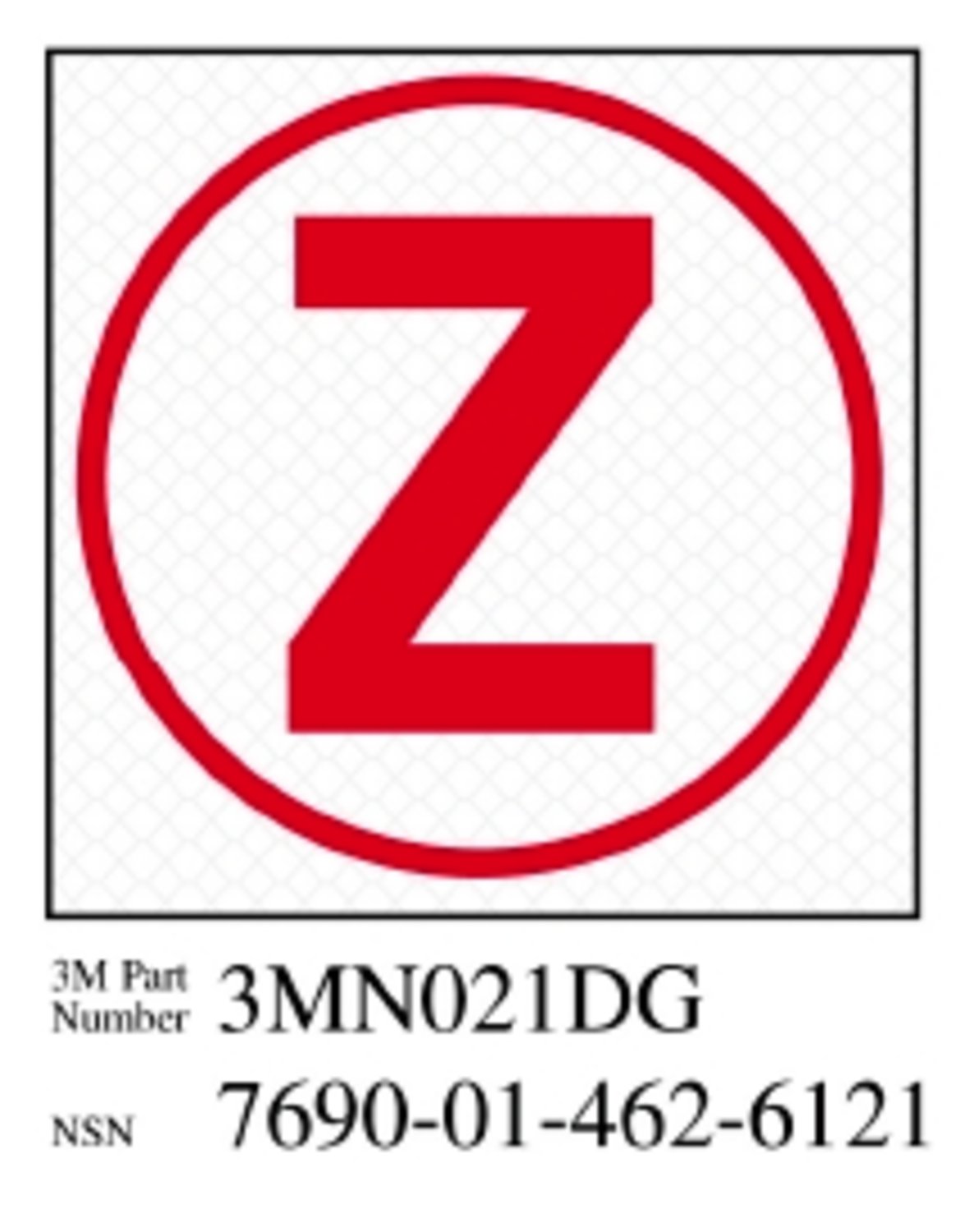 7010317674 - 3M Diamond Grade Damage Control Sign 3MN021DG, "Cir Zebra", 2 in x 2 in, 10/Package
