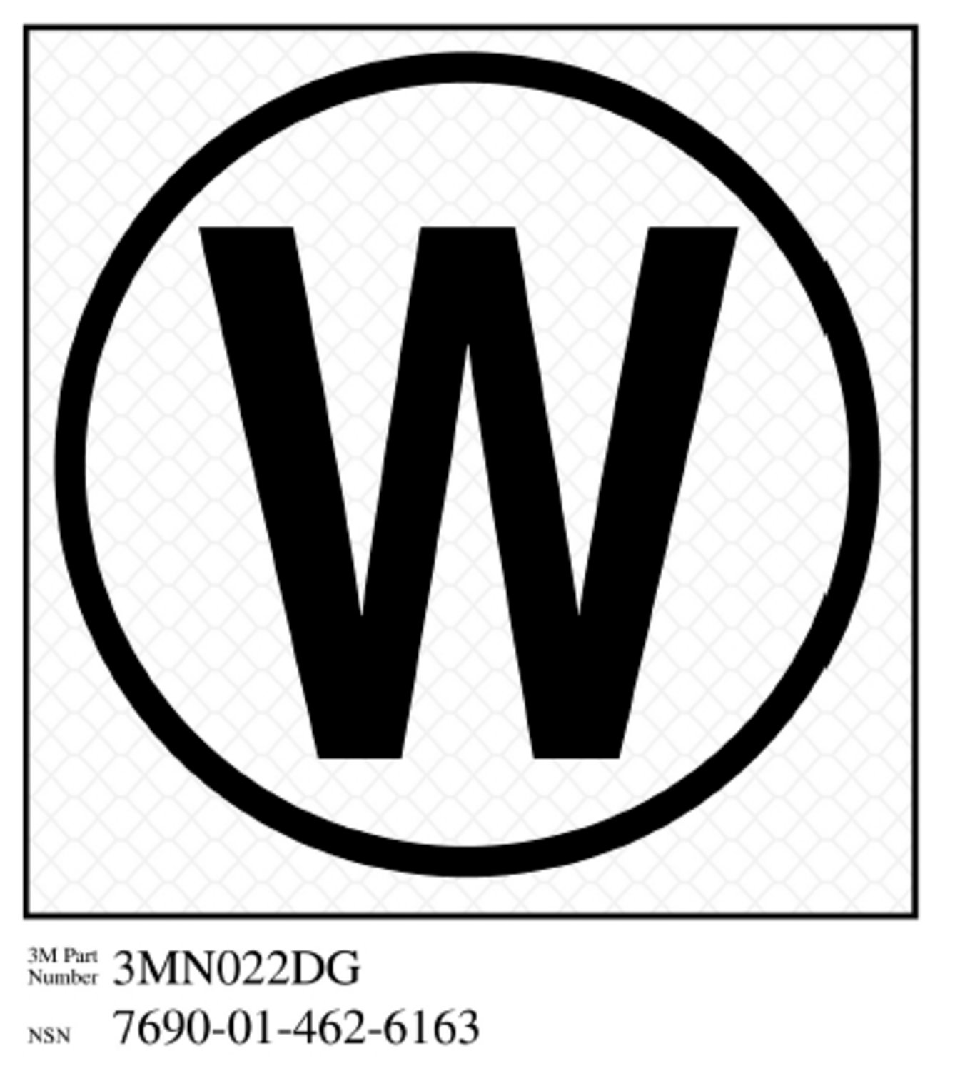 7010388574 - 3M Diamond Grade Damage Control Sign 3MN022DG, "Cir William", 4 in x 4 in, 10/Package