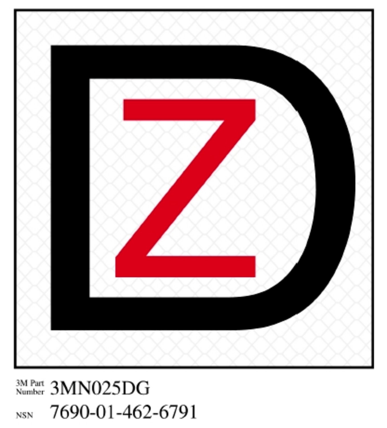 7010388575 - 3M Diamond Grade Damage Control Sign 3MN025DG, "Dk Ship Zebra", 4 in x 4 in, 10/Package