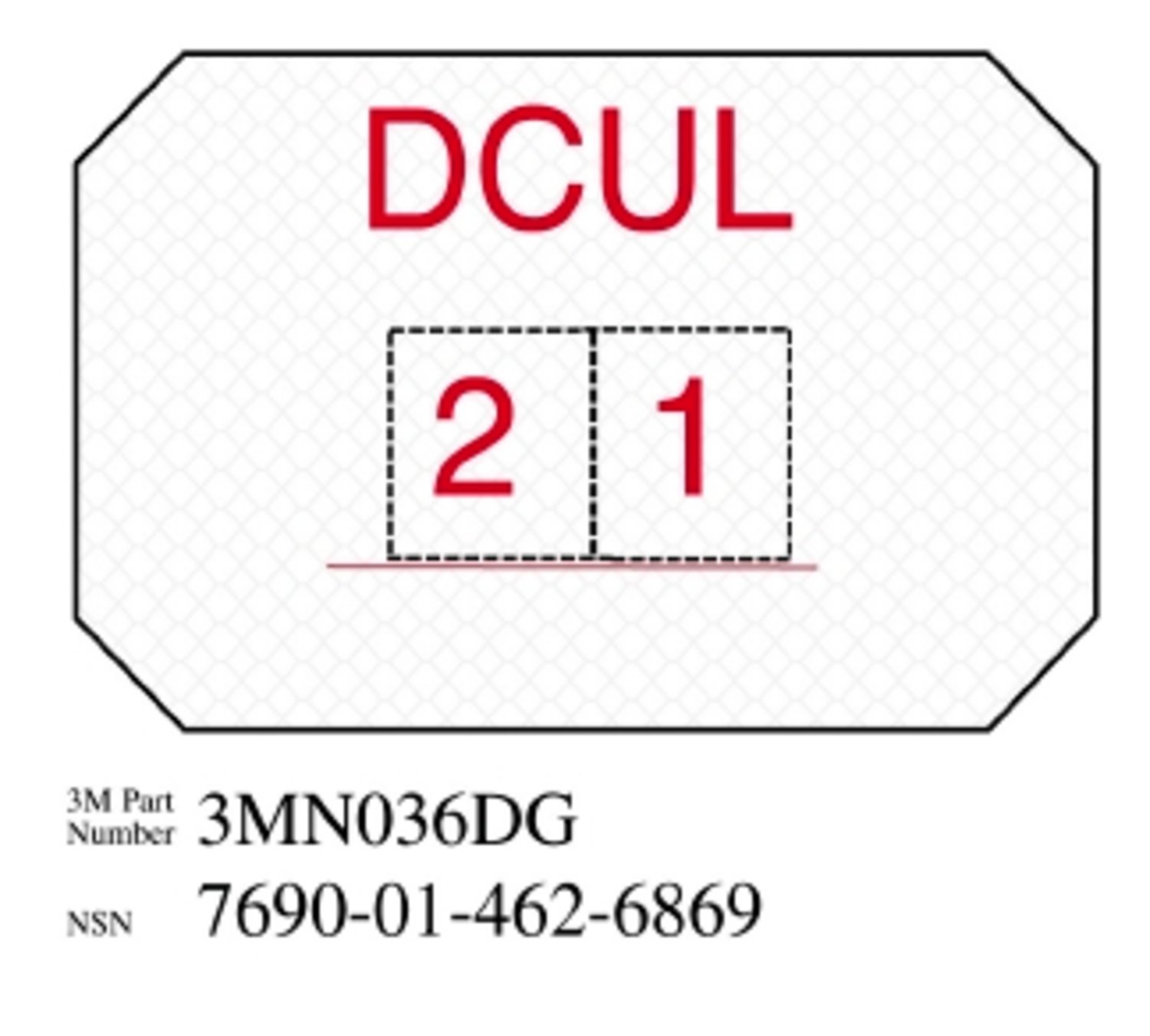 7010388680 - 3M Diamond Grade Damage Control Sign 3MN036DG, "DCUL", 8 in x 12 in,
10/Package