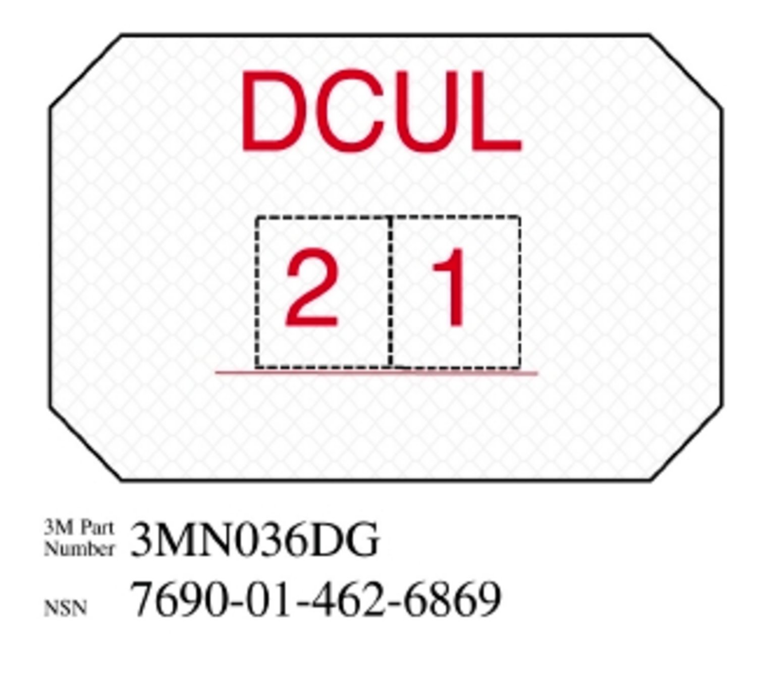 7010388680 - 3M Diamond Grade Damage Control Sign 3MN036DG, "DCUL", 8 in x 12 in, 10/Package