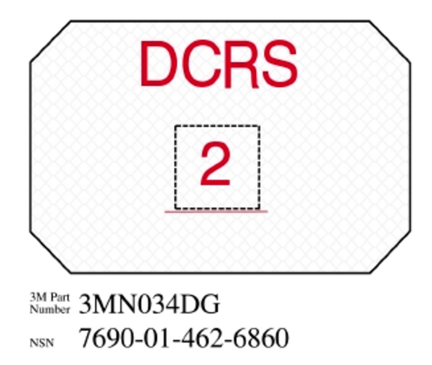 7010388579 - 3M Diamond Grade Damage Control Sign 3MN034DG, "DCRS", 8 in x 12 in,
10/Package