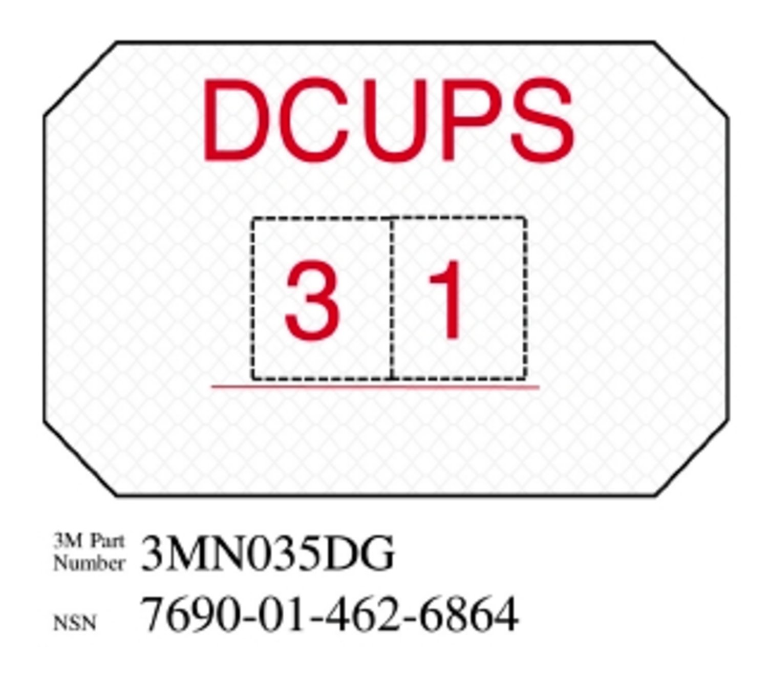 7010317676 - 3M Diamond Grade Damage Control Sign 3MN035DG, "DCUPS", 8 in x 12 in,
10/Pkg