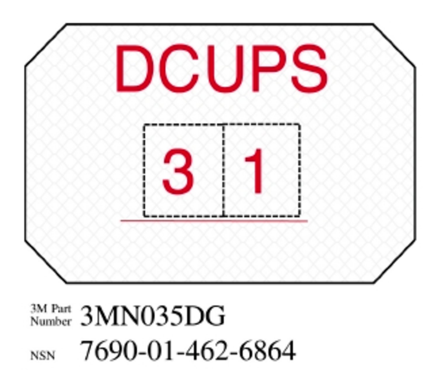 7010317676 - 3M Diamond Grade Damage Control Sign 3MN035DG, "DCUPS", 8 in x 12 in, 10/Pkg