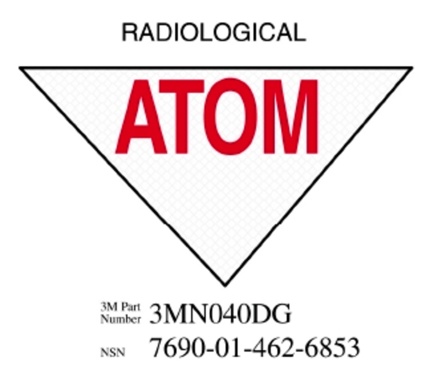 7010343534 - 3M Diamond Grade Damage Control Sign 3MN040DG, "RADIOLOG", 11.5 in x 8 in, 10/Package
