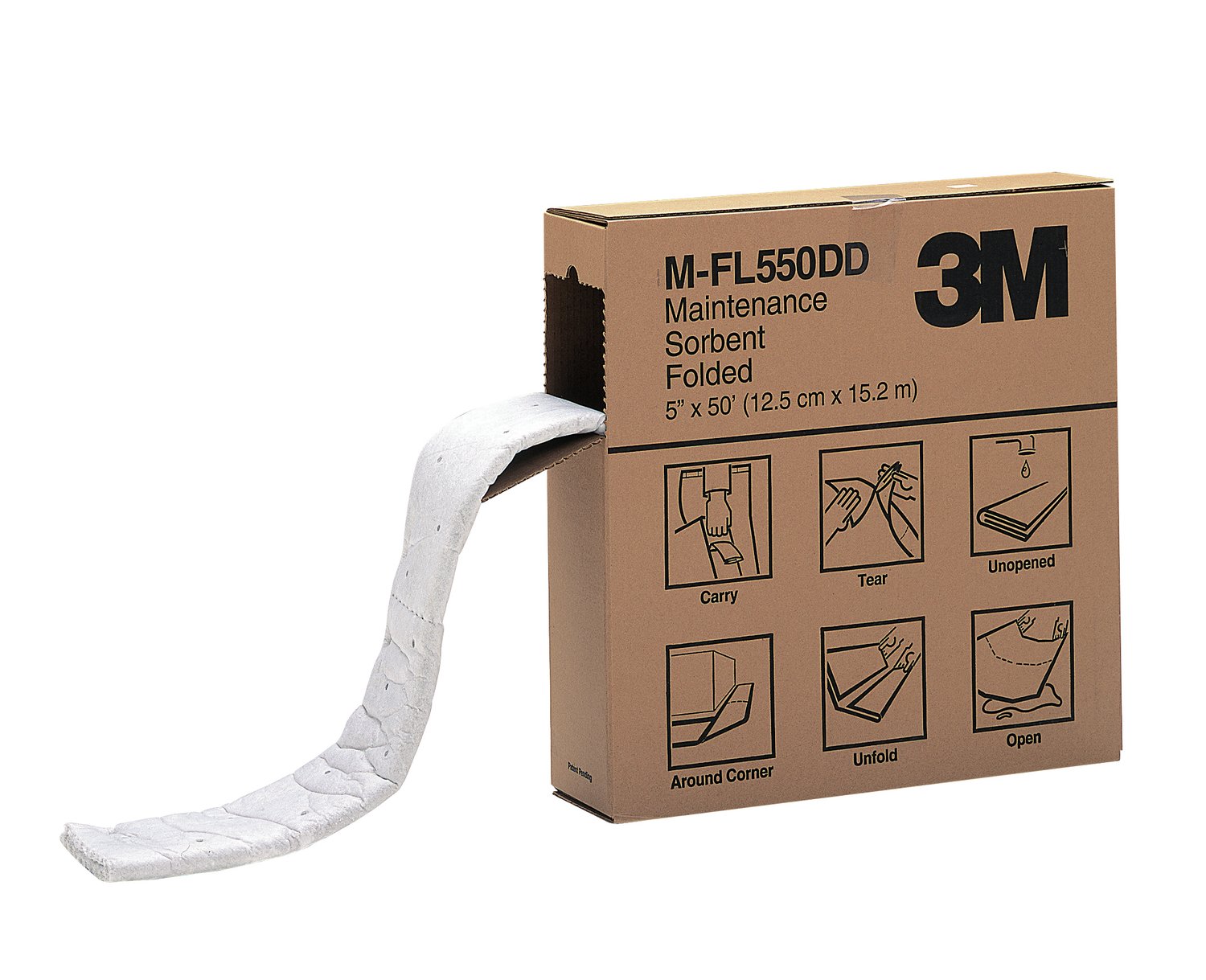 7000001951 - 3M Maintenance Sorbent Folded M-FL550DD, 127 mm x 15.2 m, 3 Ea/Case