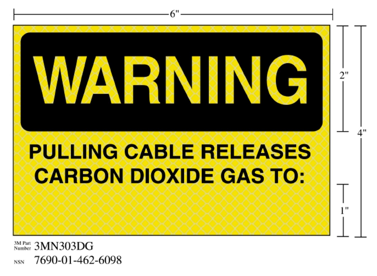 7010317787 - 3M Diamond Grade Fire Fighting Sign 3MN303DG, "WARNING…TO", 6 in x 4 in, 10/Package