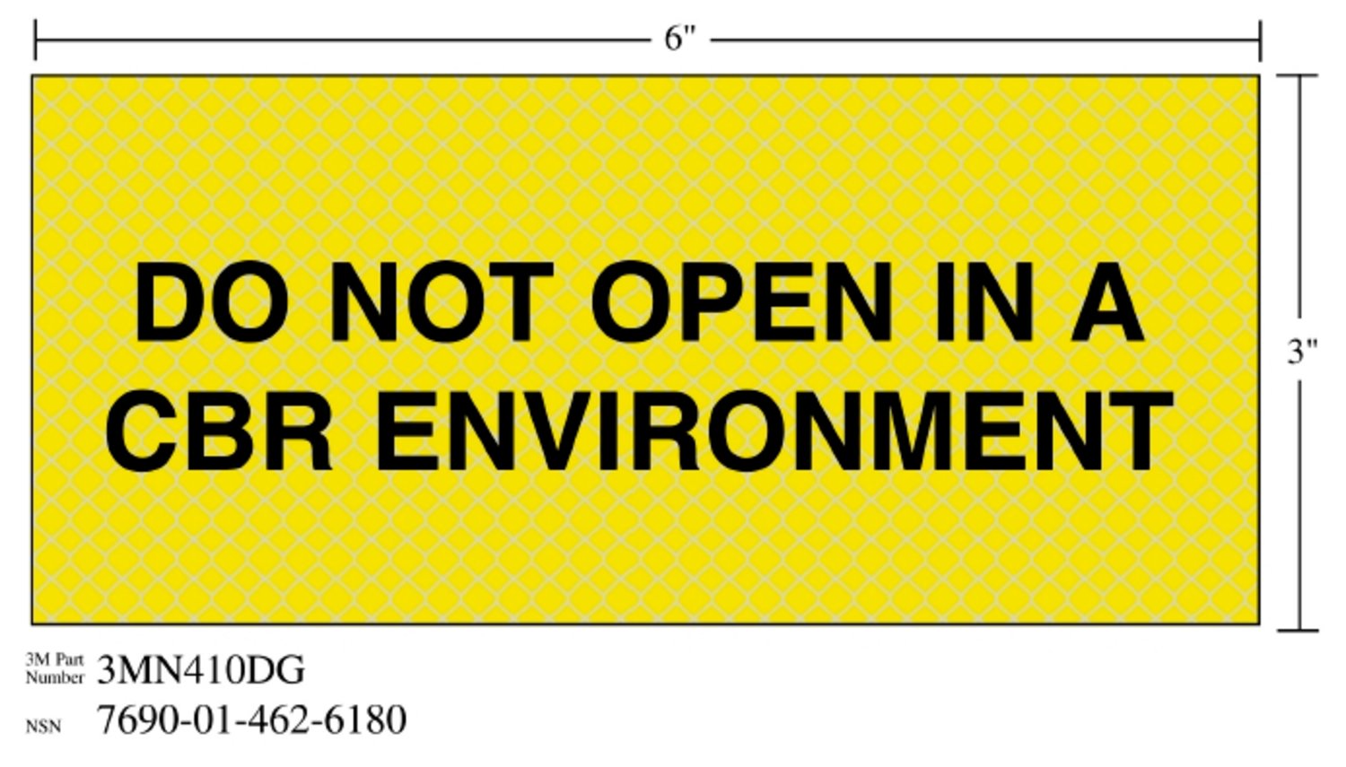 7010389843 - 3M Diamond Grade Ventilation Sign 3MN410DG, "DO…ENVIRON", 7 in x 3 in, 10/Package