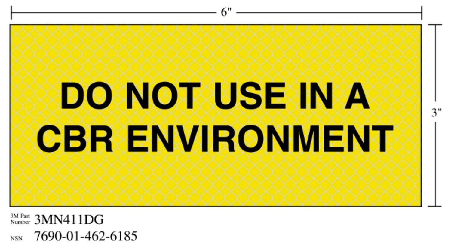 7010317789 - 3M Diamond Grade Ventilation Sign 3MN411DG, "DO Not USE", 7 in x 3 in, 10/Package