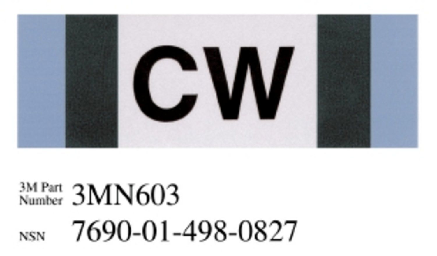 7010390038 - 3M Diamond Grade Damage Control Pipe Sign 3MN603DG, "CW", 6 in x 2 in, 50/Package