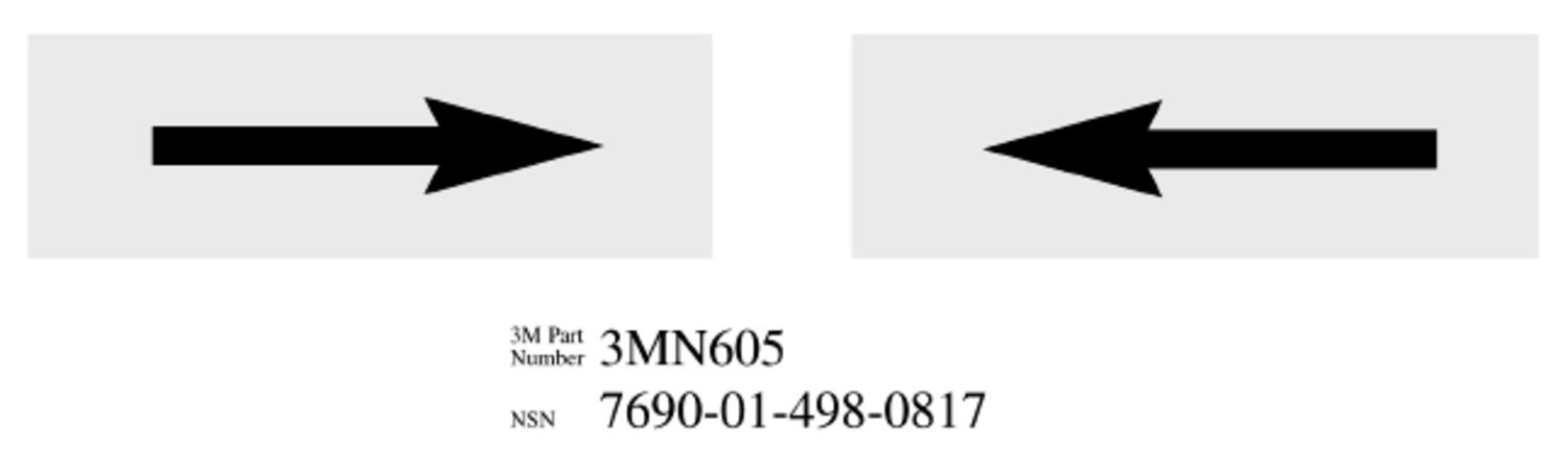 7100086015 - 3M Photoluminescent Film 6900, Shipboard Sign 3Mn146Pl, 12 in x 4 in, Arrow Symbol, 10/Package