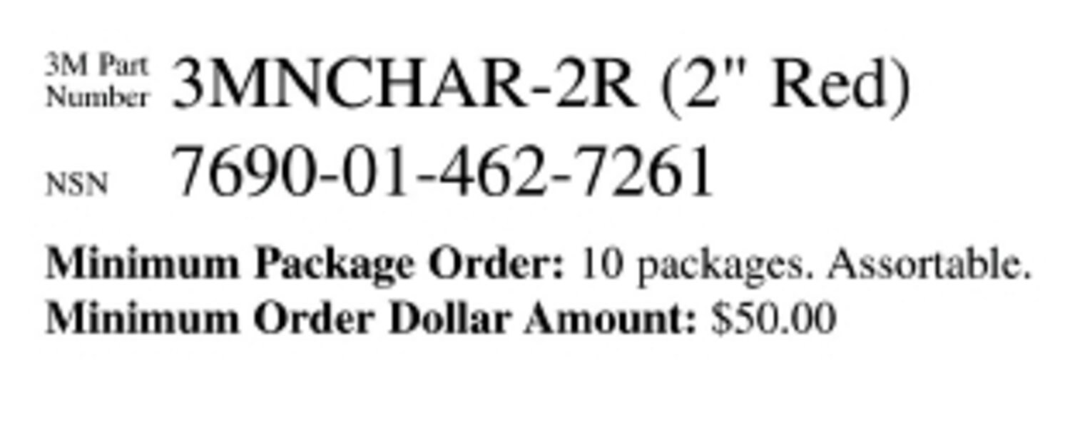7010343713 - 3M Diamond Grade Ship Board Numbers 3MNCHAR-2RC, 3972, Red, "C", 2 in, 10/Package