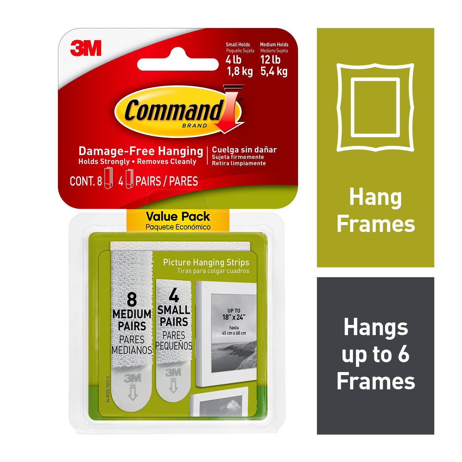 7000047906 - Command Small and Medium Picture Hanging Strips 17203-ES