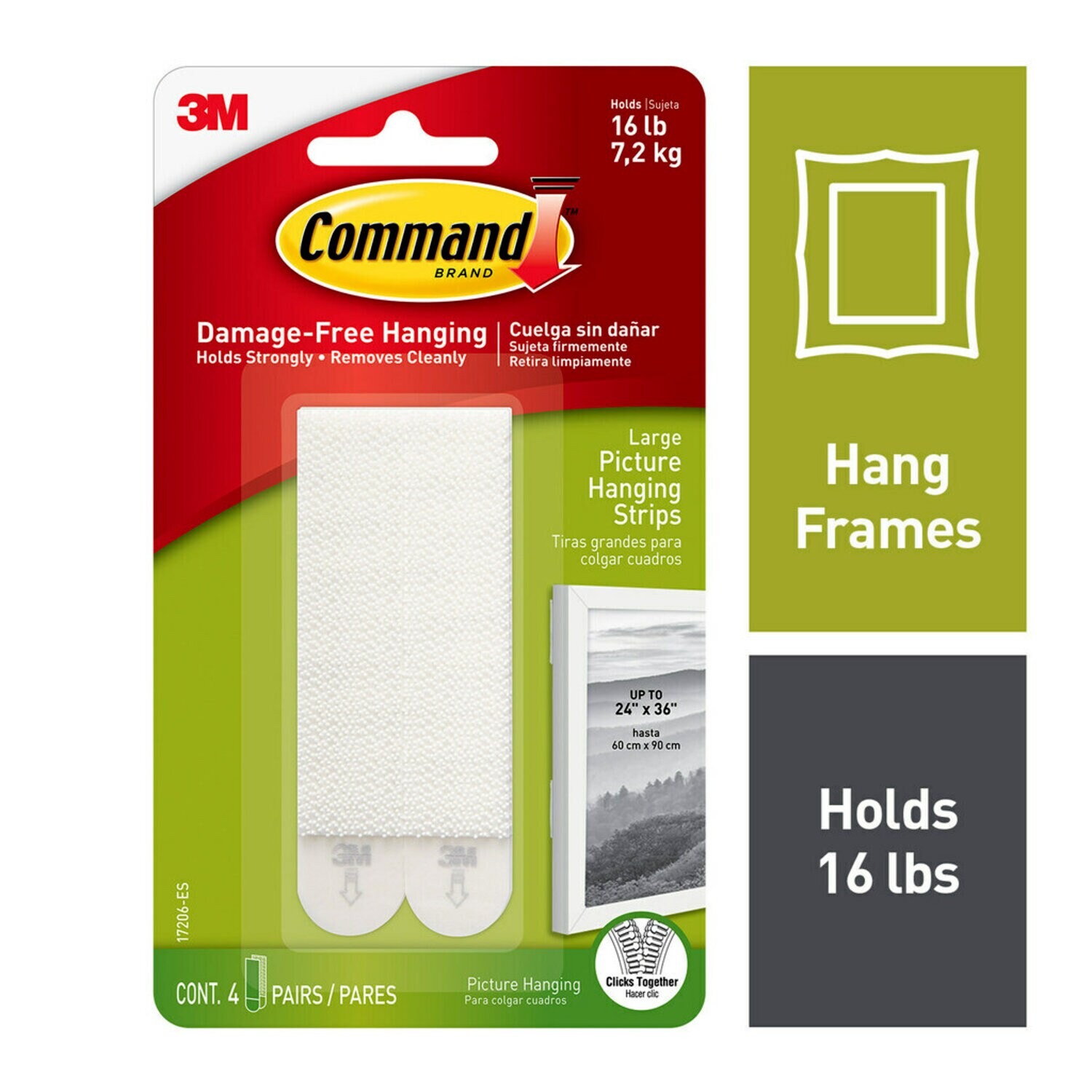 7100113022 - Command Large Picture Hanging Strips, 17206-ES
