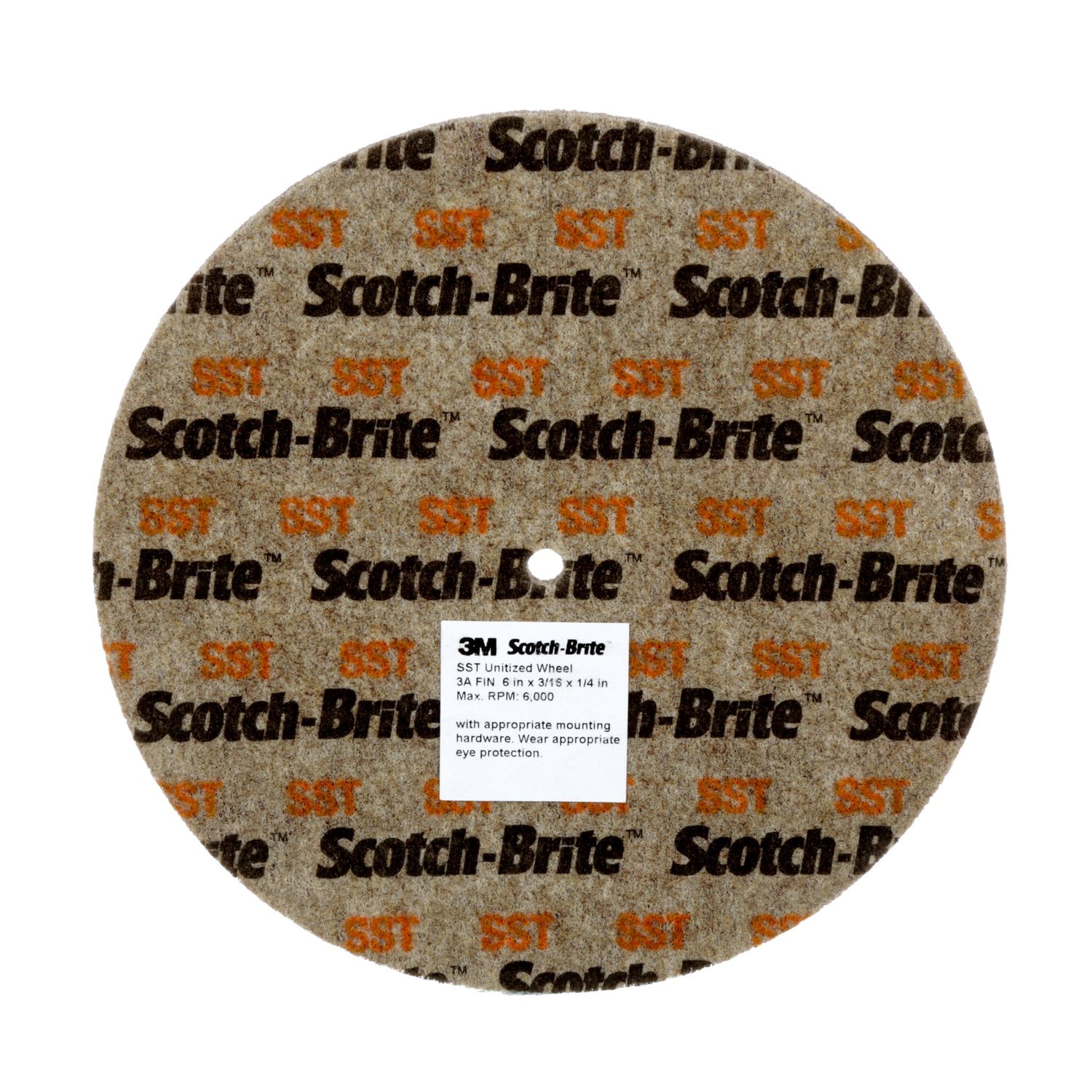 7010329179 - Scotch-Brite SST Unitized Wheel, 8 in x 1/4 in x 5/8 in 5A FIN, 8 ea/Case, SPR 022350A