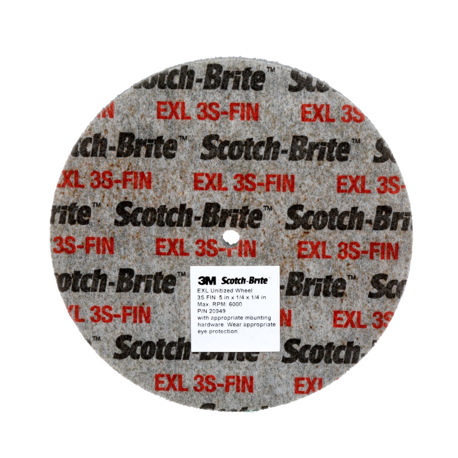 7010328997 - Scotch-Brite SST Unitized Wheel, 3 in x 1/4 in x 1/4 in 7S FIN, 40
ea/Case