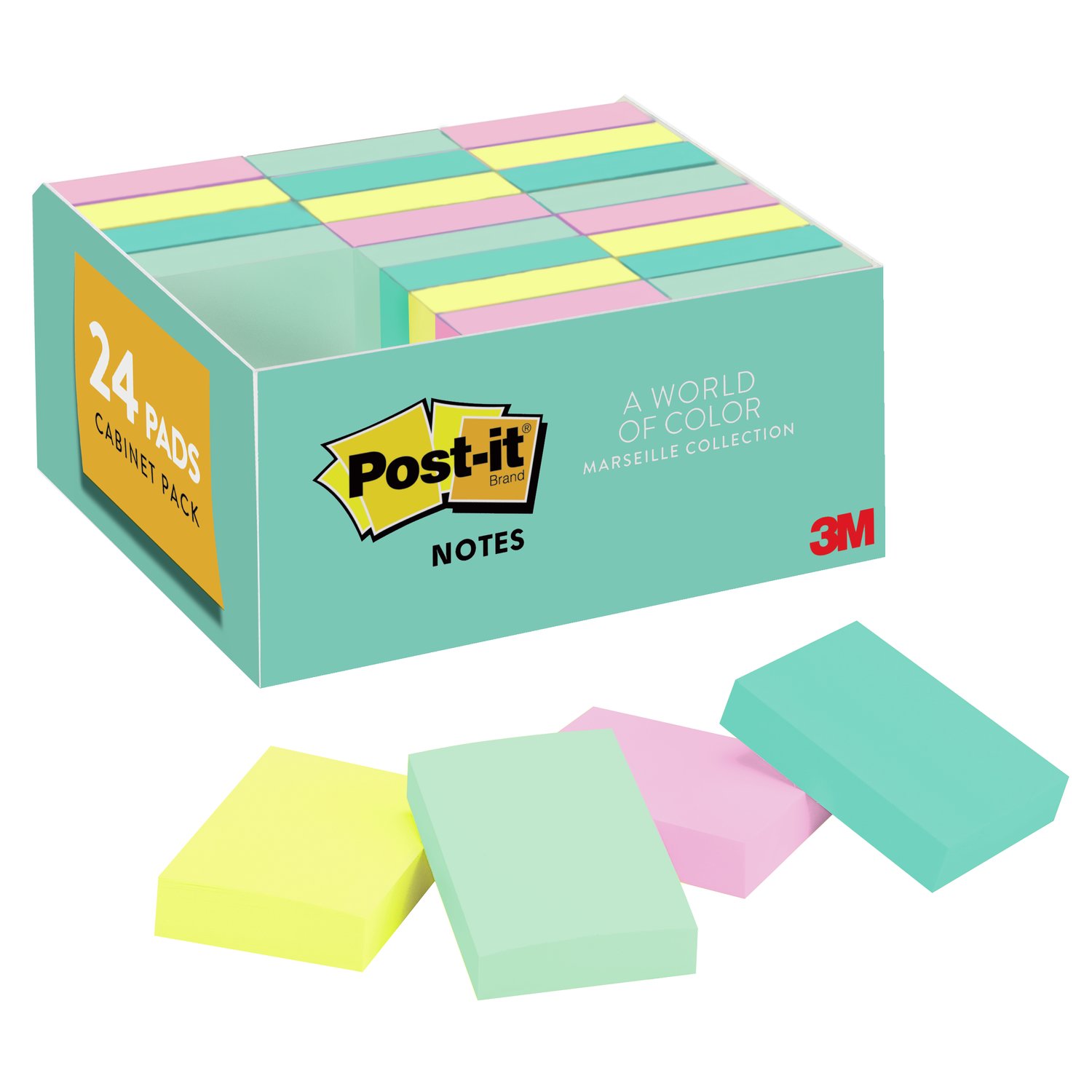 7100254345 - Post-it Notes 653-24RPVAD, 1.375 in x 1.875 in (34.9 mm x 47.6 mm), 100% PEFC, SGSCH-PEFC-COC-110078
