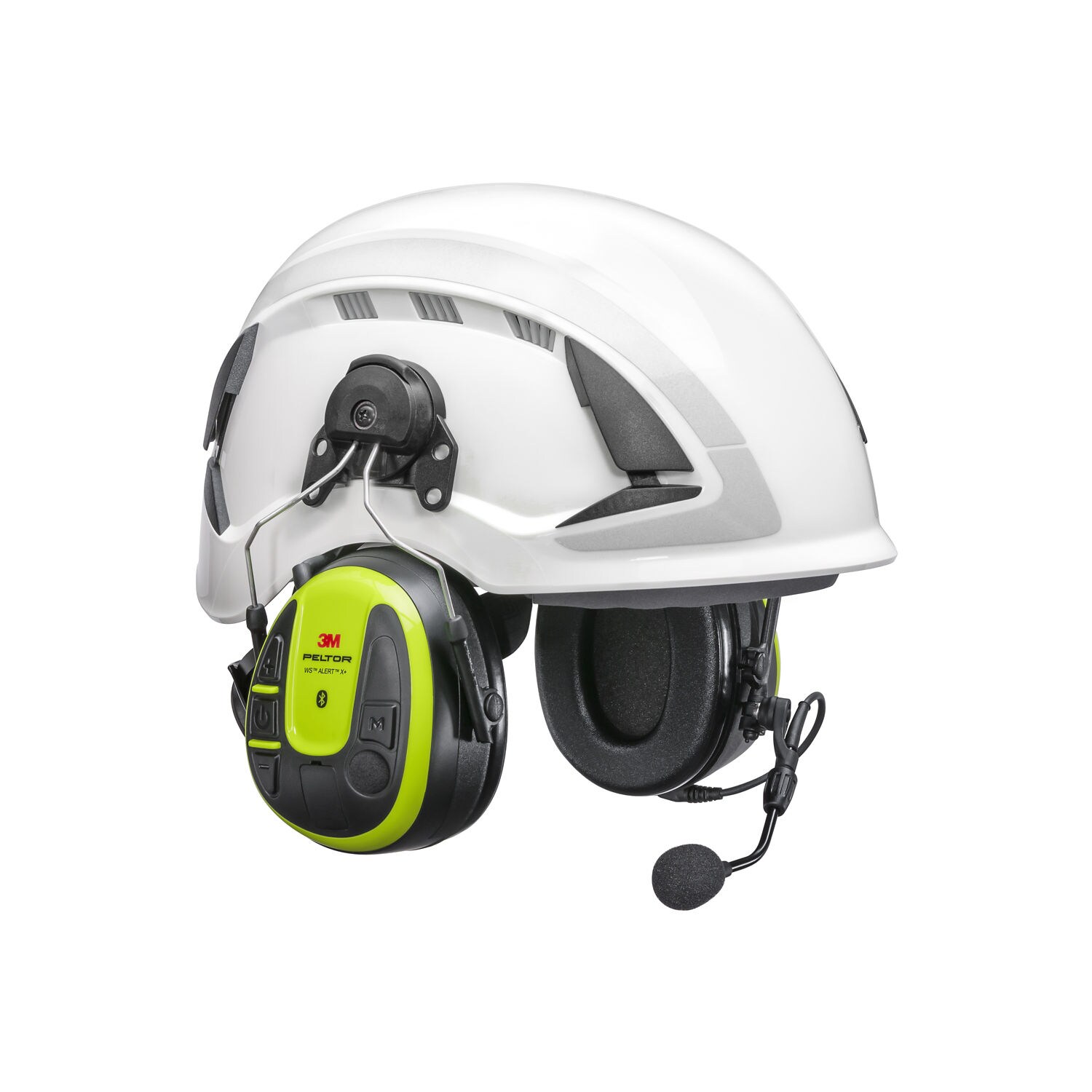 7100388808 - 3M PELTOR WS ALERT X+ Headset MRX21P3E3WS7-NA, App, Bright Yellow, Helmet Attached, Bluetooth, 10 ea/Case