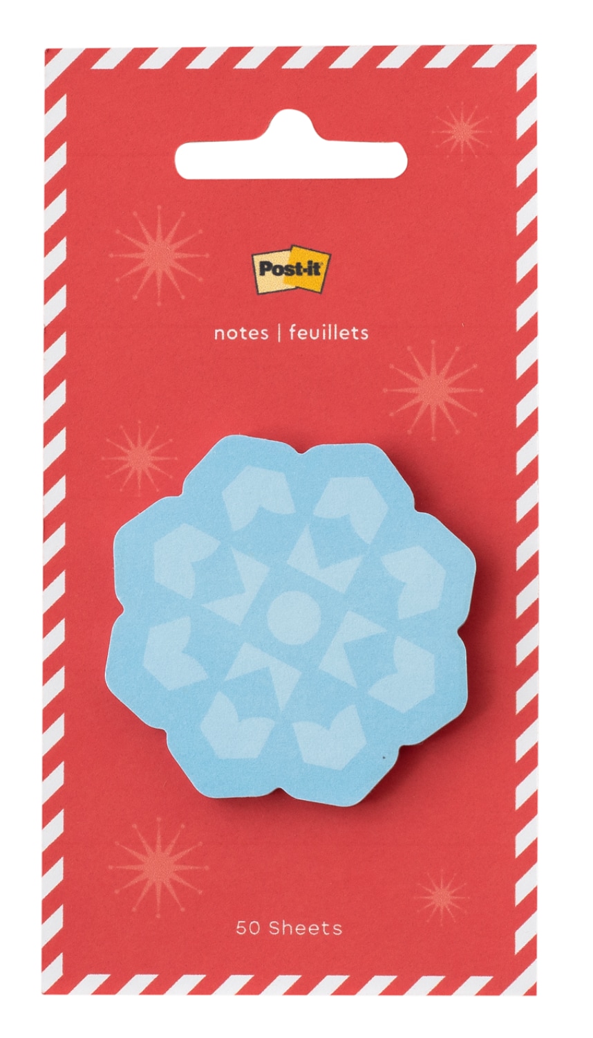 7100394154 - Post-it Jingle Notes Snowflake HOL25-JN-SF, 2x2in (50.8x50.8mm), 50 sheet