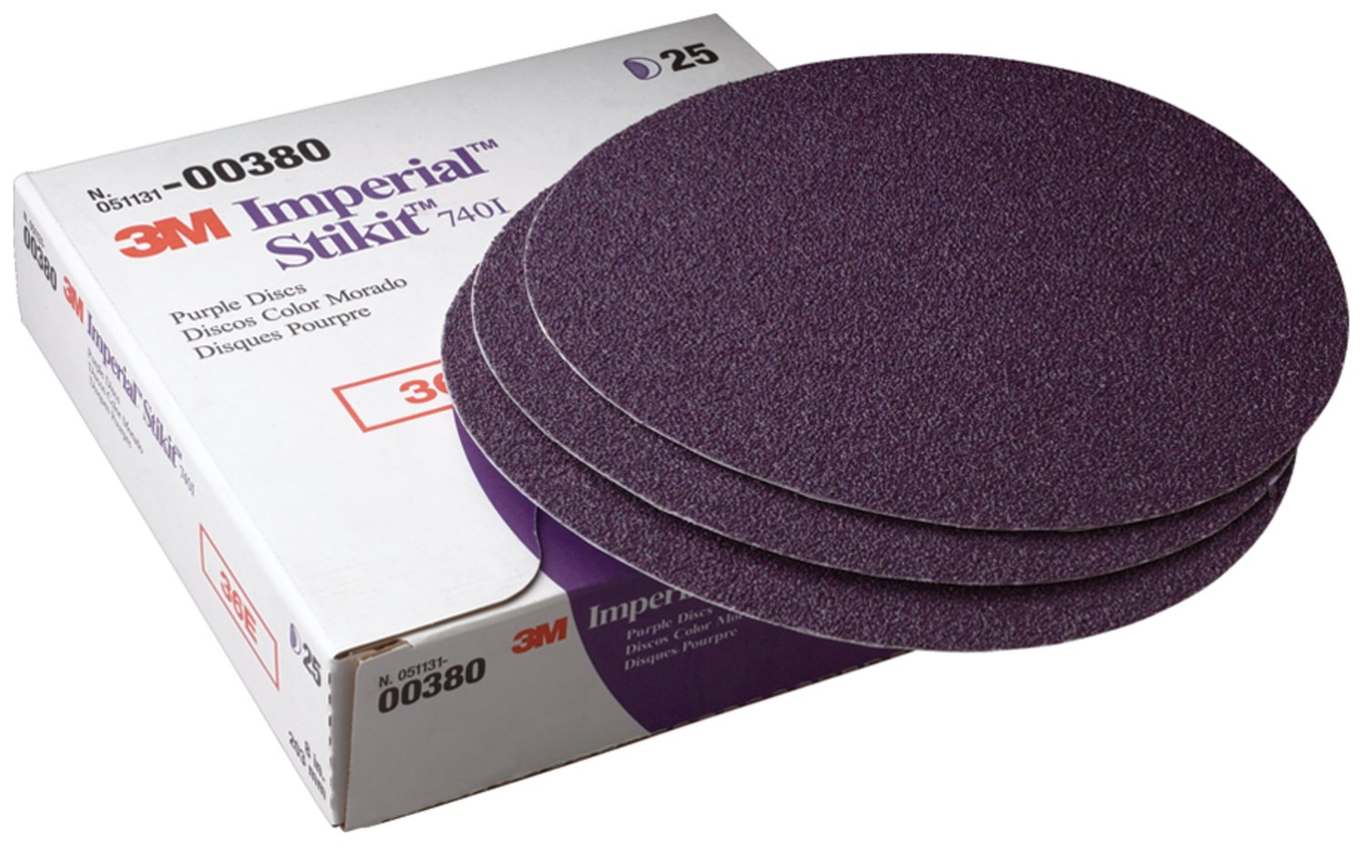 7010359432 - 3M Stikit Purple Abrasive Disc 740I, 00380, 8 in, 36E, 25 discs per box, 4 boxes per case
