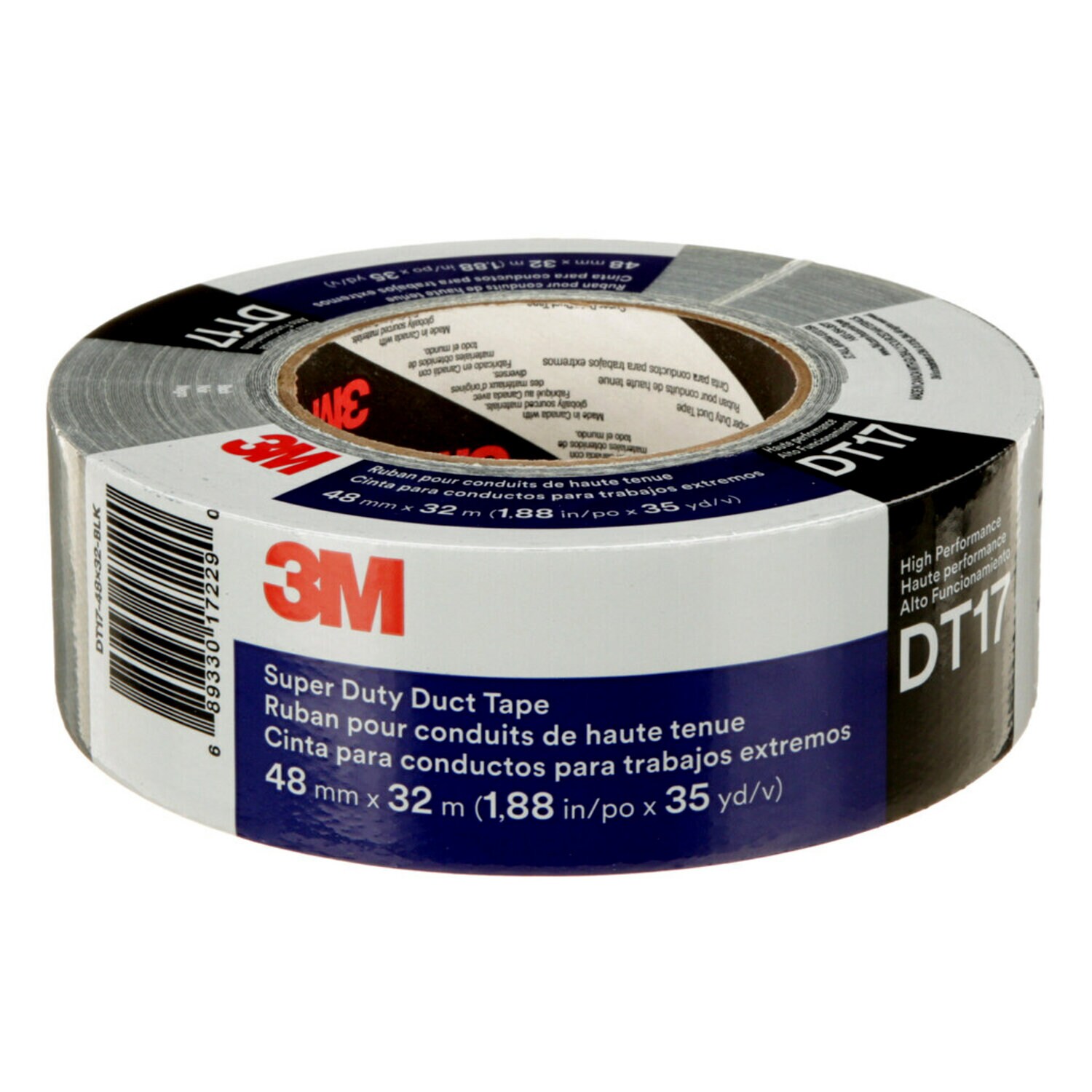 7100158390 - 3M Super Duty Duct Tape DT17, Black, 48 mm x 32 m, 17 mil, 24 Roll/Case, Individually Wrapped Conveniently Packaged