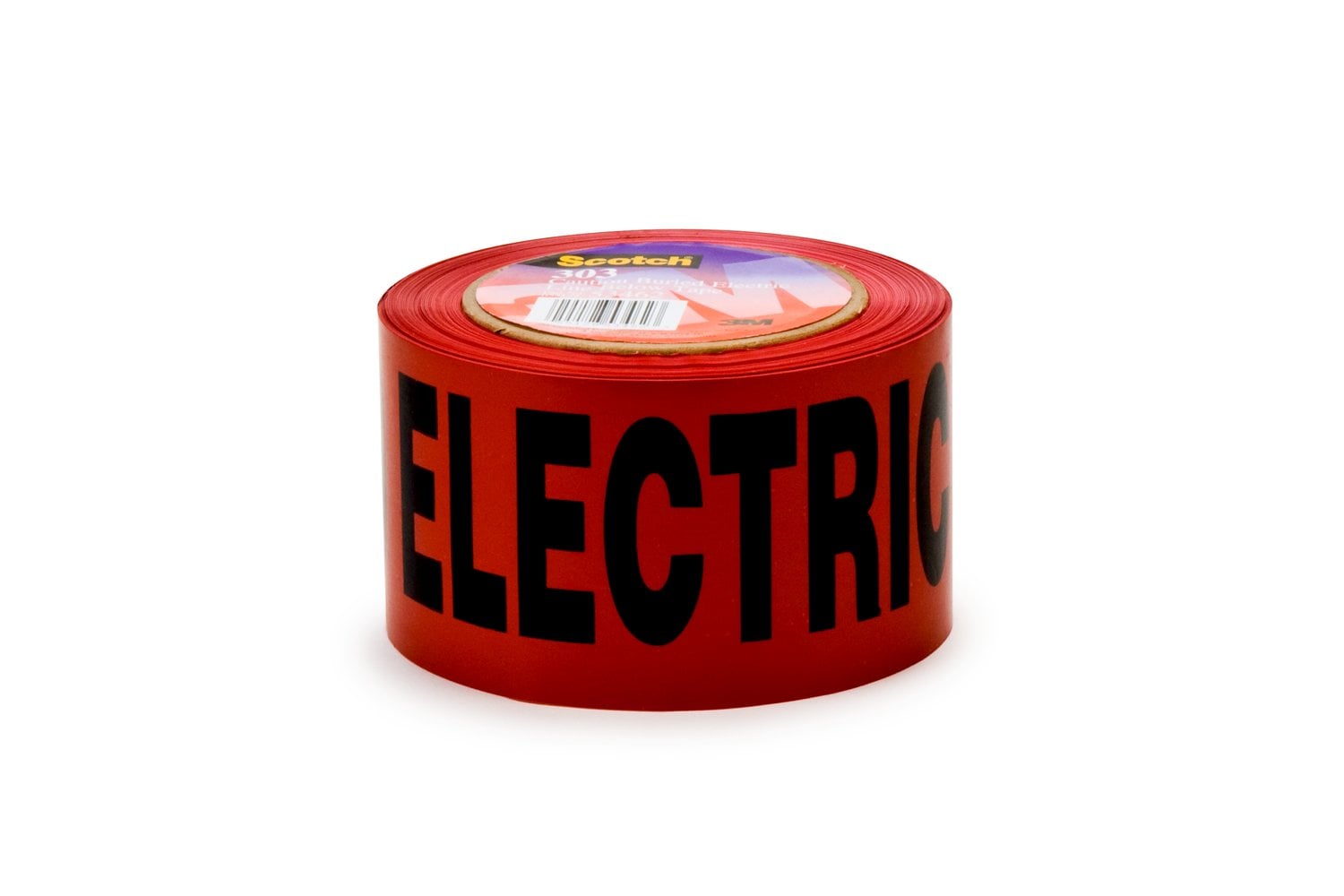 7000031679 - Scotch Buried Barricade Tape 302, CAUTION BURIED ELECTRIC LINE, 3 in x 1000 ft, Red, 8 rolls/Case