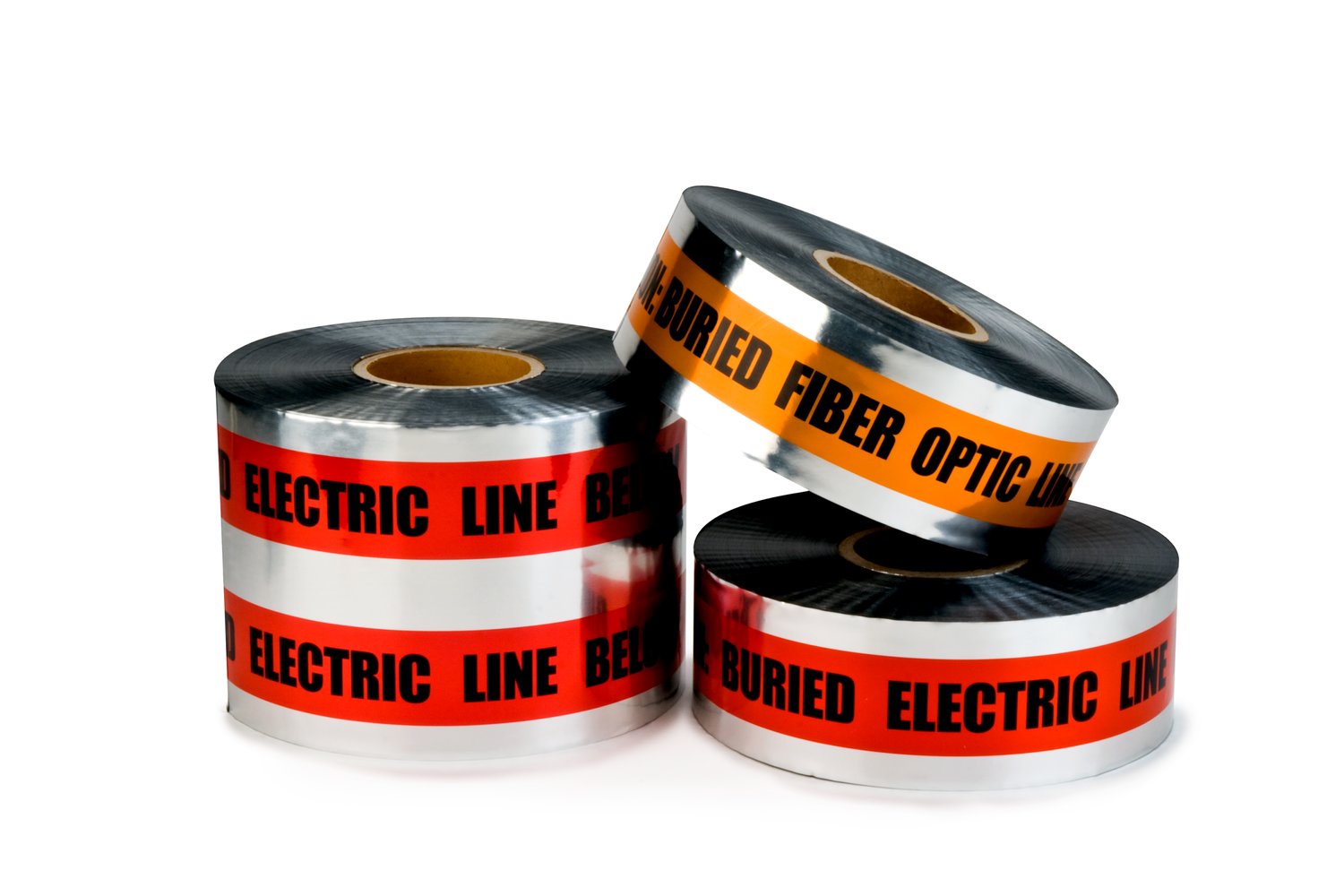 7010398042 - Scotch Detectable Buried Barricade Tape 410, CAUTION BURIED TELEPHONE LINE BELOW, 3 in x 1000 ft, Orange, 8 rolls/Case