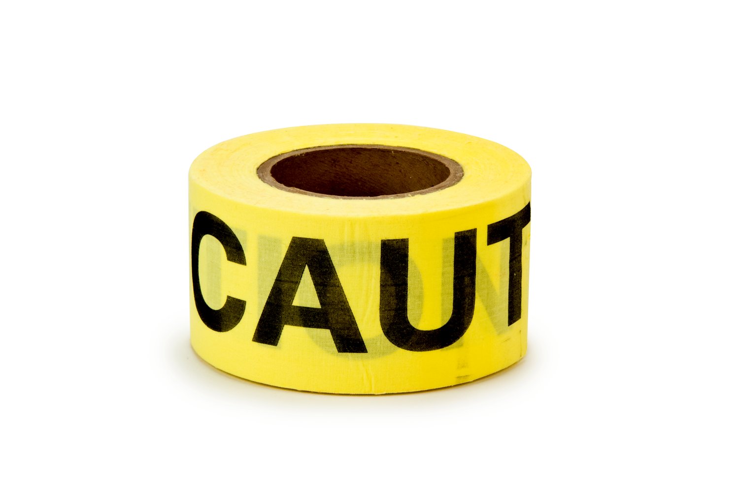 7000133197 - Scotch Repulpable Barricade Tape 516, CAUTION, 3 in x 150 ft, Yellow, 8 rolls/Case