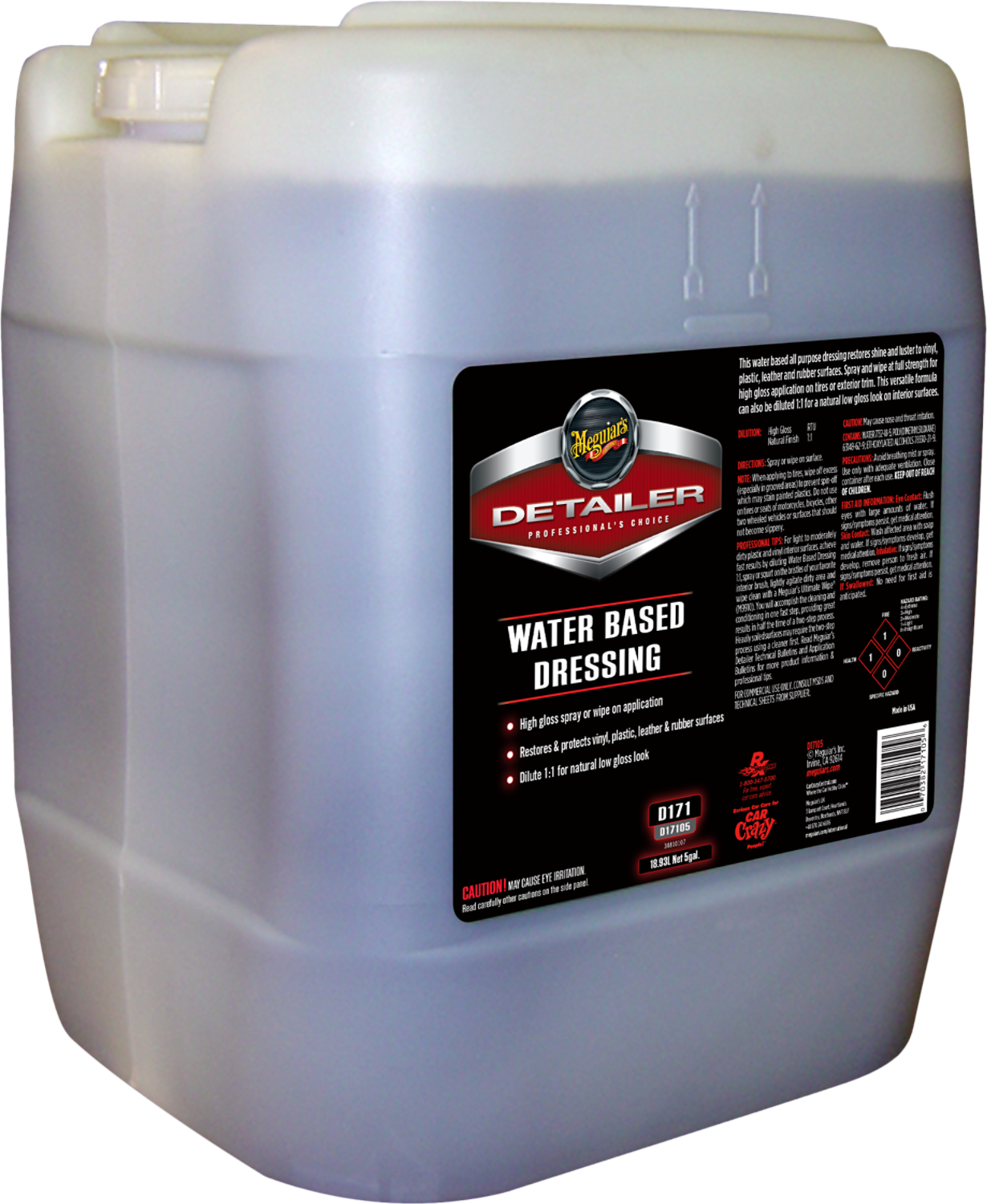 7100178586 - Meguiar's D171 Detailer Water Based Dressing, 5 Gallon