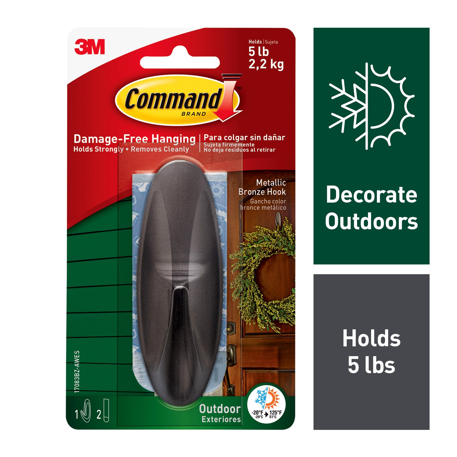 7100095674 - Command Outdoor Metallic Bronze Hook 17083BZ-AWES