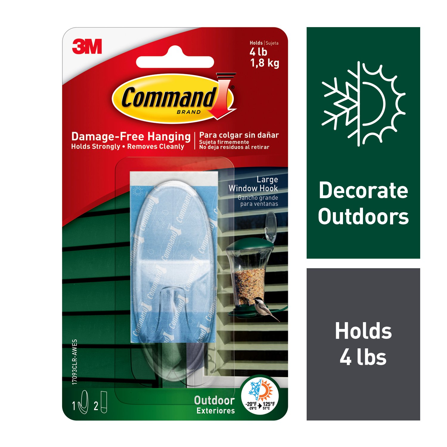 7010296002 - Command Outdoor Large Clear Window Hook 17093CLR-AWES