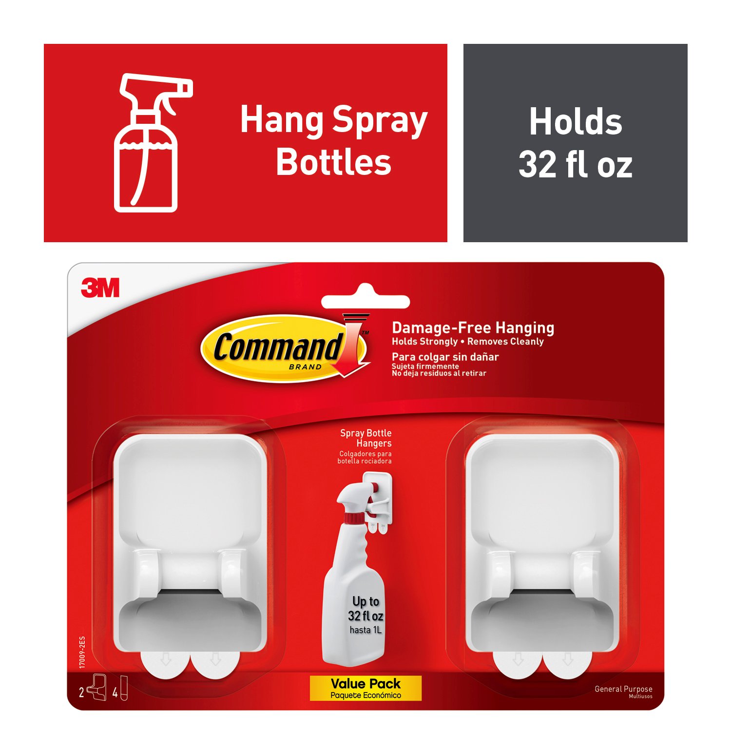 7010412408 - Command Spray Bottle Hangers 17009-2ES, 2 Pack