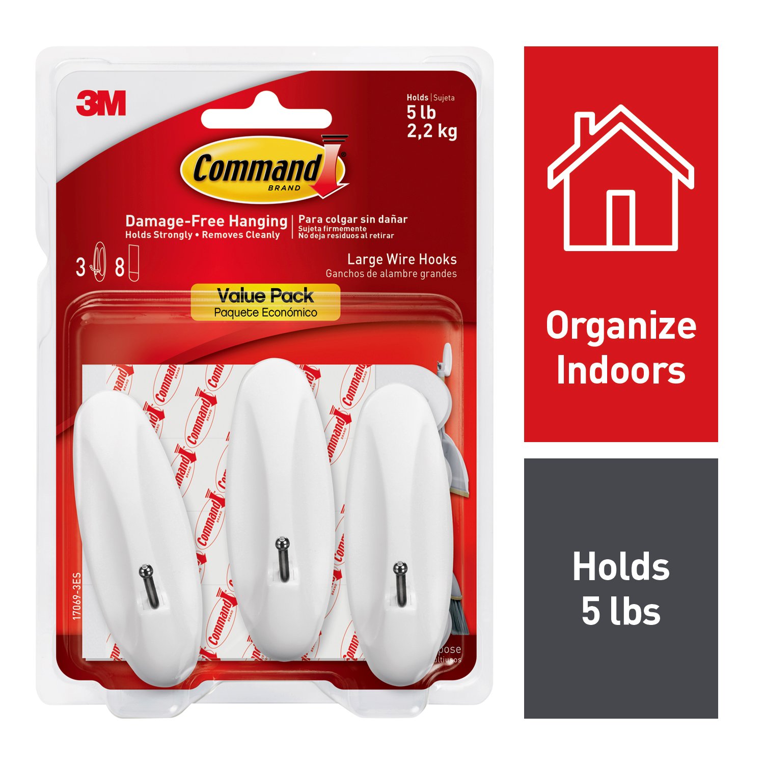 7010314051 - Command Large Wire Hook, 17069-3ES, 3pk