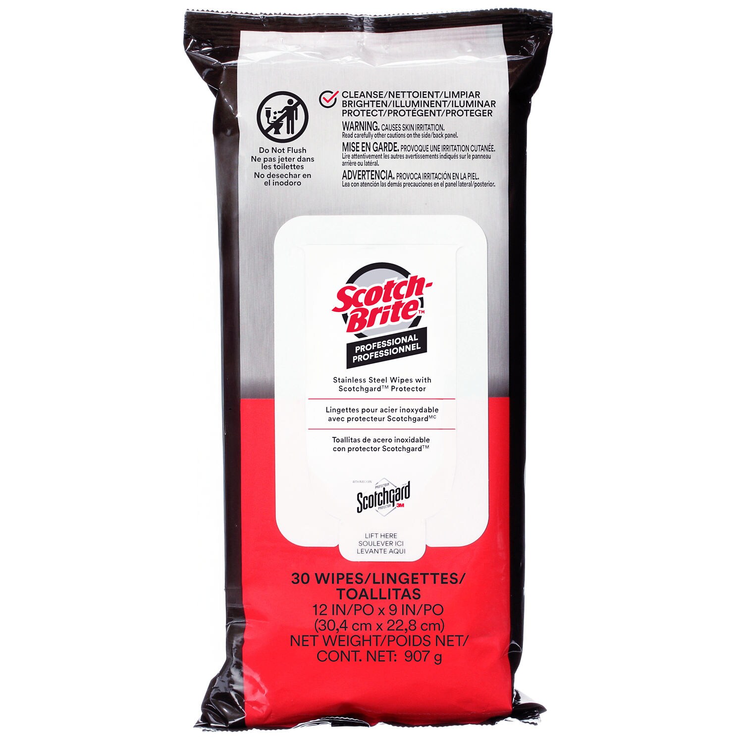 7100398230 - Scotch-Brite Stainless Steel Wipes with Scotchgard Protector, 30/Pack, 6 Pack/Case