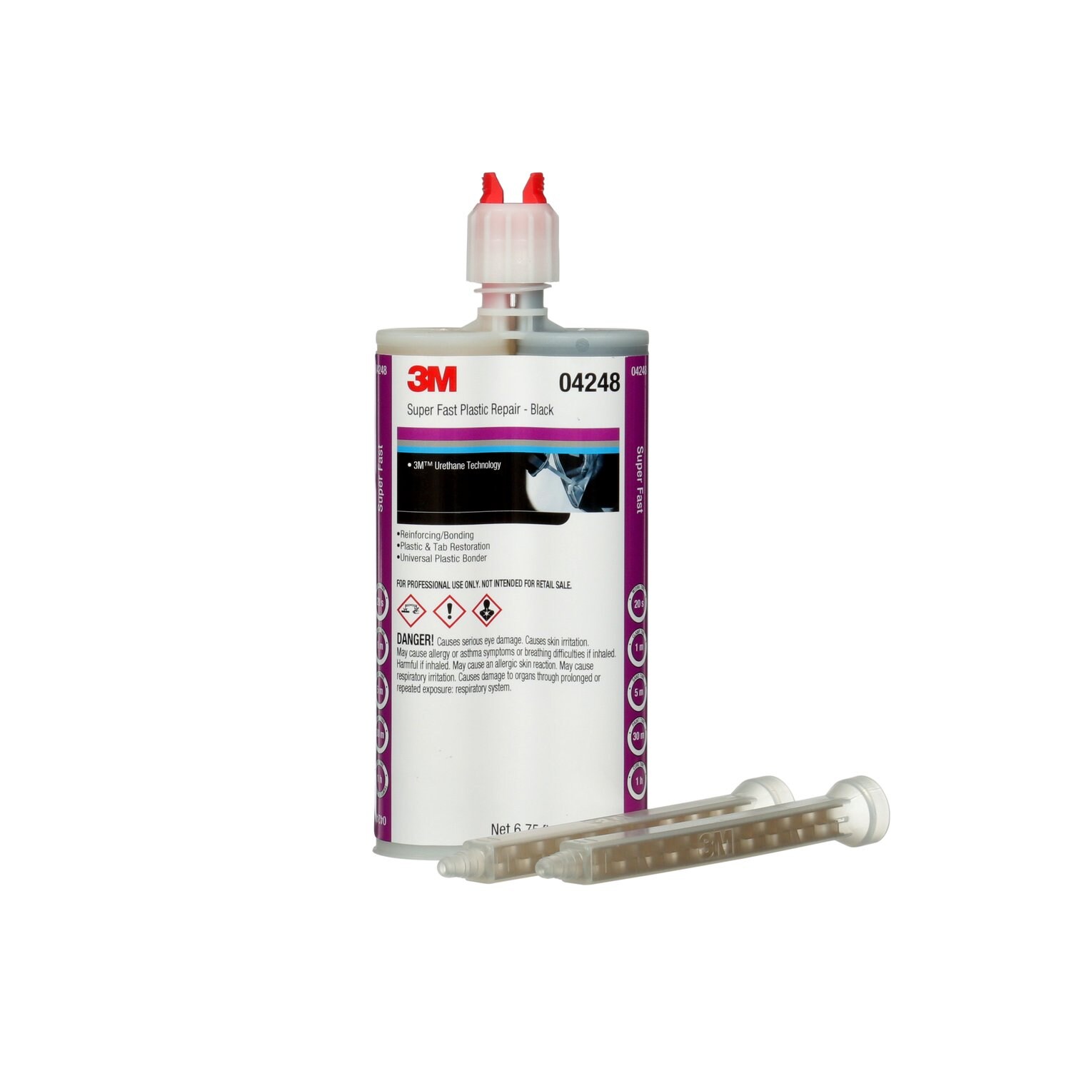 7000120166 - 3M Super Fast Repair Adhesive 04248, Black, 200 mL Cartridge 6/Case